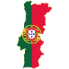 Portugal flag and map