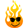Flame with sunglasses