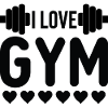 I Love Gym Hearts