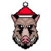 Sanglier Pixélisé Noël - Drôle