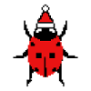 Coccinelle pixélisée Noël - Drôle