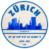 Zurich Skyline Blue Stamp