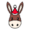 Donkey pixelated Christmas - Funny donkeys