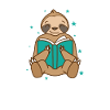 Sloth reads book lazy nature