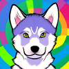 Cute Rainbow Husky Comic Design