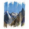MOUNTAIN LANDSCAPE WITH BRUSHSTROKES