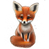 Fuchs handgemalter Fuchs Welpe
