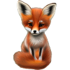 Fox Hand Painted Fox Puppy