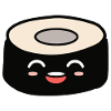 Sushi avec un visage mignon