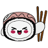 Sushi avec un visage mignon