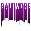 Baltimore Skyline im Lila-Dämmerlicht