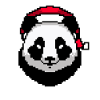 Panda Pixelated Christmas - Funny