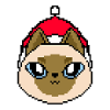 Pixelated Siamese Christmas - Funny