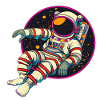 Funky astronaut in space
