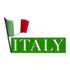 ITALIA lettering with national flag