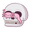 Cute Axolotl In Skull