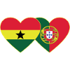 Ghana Portugal Flag Heart