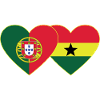 Portugal Ghana Flag Heart