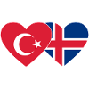 Turkey Iceland Flag Heart
