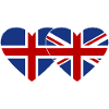 Iceland England Flag Heart