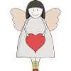Little angel holding a heart