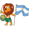 Lion with the Argentina flag