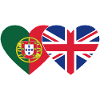 Portugal Angleterre Flag Heart