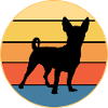Carino Chihuahua Dog Breed Vintage Retro Sunset