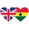 England Ghana Flag Heart