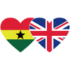 Ghana England Flag Heart