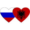 Russia Albania Flag Heart