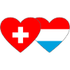 Switzerland Luxembourg Flag Heart
