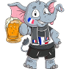 France Fan Elephant