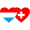 Luxembourg Switzerland Flag Heart