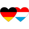Germany Luxembourg Flag Heart