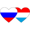 Russia Luxembourg Flag Heart
