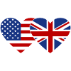 USA England Flag Heart