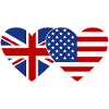 Royaume-Uni États-Unis Drapeau Coeur