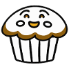 Muffin mignon avec vecteur visage
