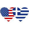 USA Greece Flag Heart