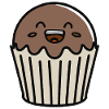 Muffin mignon avec vecteur visage