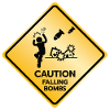 Caution Sign Falling Bombs
