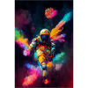 Astronaut im bunten All