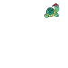Pixelated Turtle Christmas - Funny