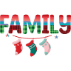 Christmas family with hanging socks