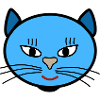 Blue cat in comic design