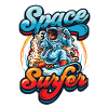 Space surfer astronaut
