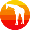 Girafe rétro Sunset