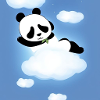 Panda sleeps on a cloud