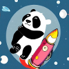 Espace Panda avec fusée
